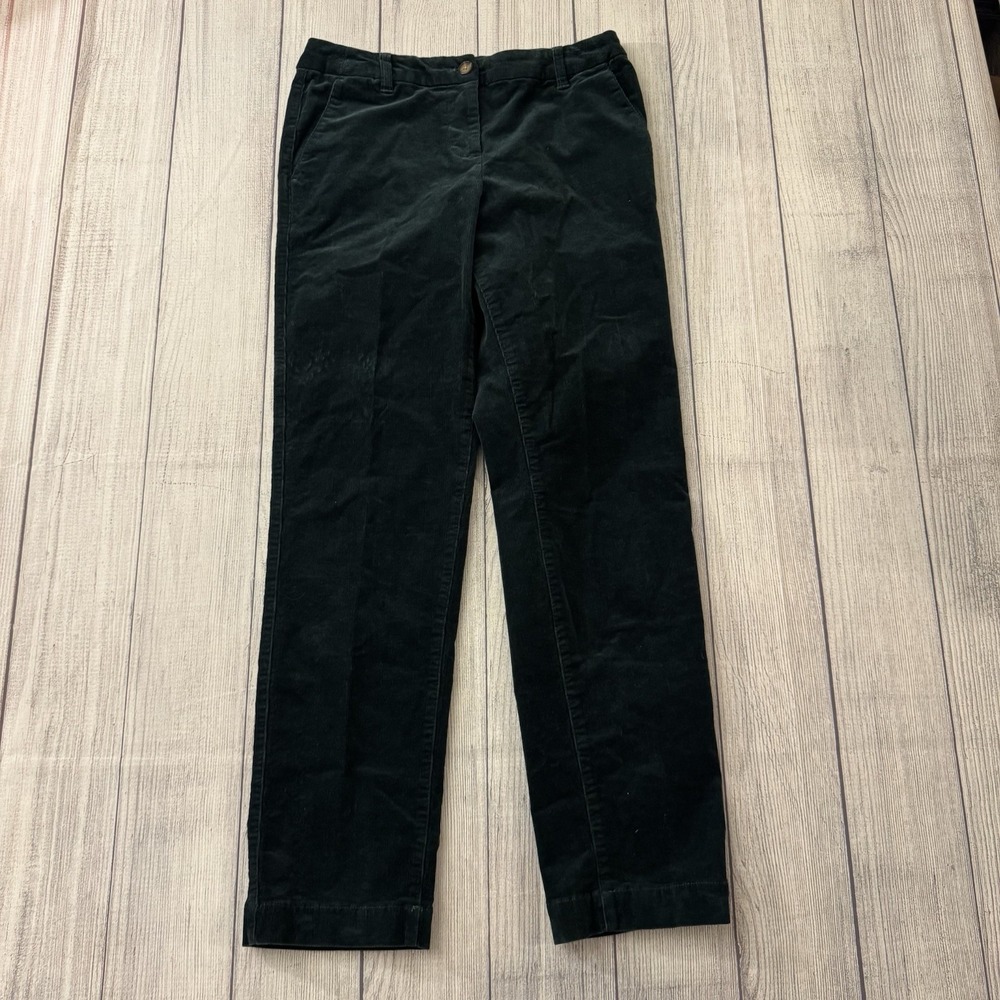Pendleton Women's Green Corduroy Pants Petite 8 Straight Leg Soft Velvet Feel